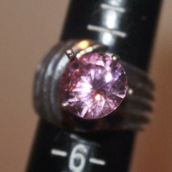 925 Sterling Large Pink Sapphire Wide Shrimp Statement Cocktail Ring - Picture 8 of 10